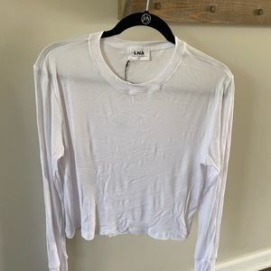 *NWT* LNA white long sleeve crop top